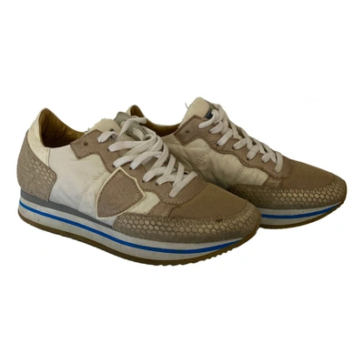 Pre-owned Philippe Model Cloth Trainers In Gold