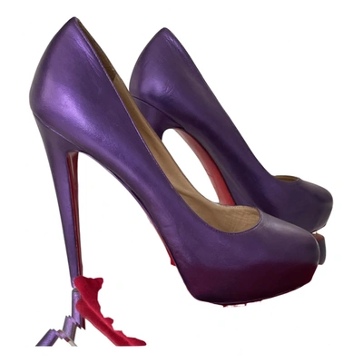 Pre-owned Christian Louboutin Leather Heels In Purple