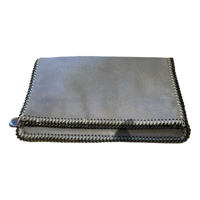 Pre-owned Stella Mccartney Falabella Vegan Leather Clutch Bag In Grey