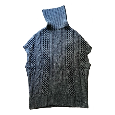 Pre-owned Replay Wool Cardi Coat In Grey