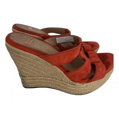 Pre-owned Ugg Leather Espadrilles In Red