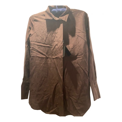 Pre-owned Massimo Dutti Silk Blouse In Brown