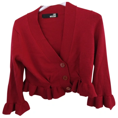 Pre-owned Moschino Love Wool Cardigan In Red