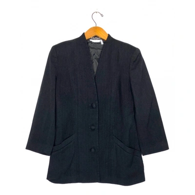 Pre-owned Ferragamo Linen Coat In Black
