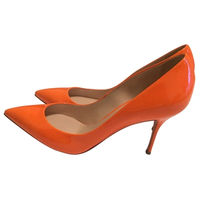 Pre-owned Casadei Leather Heels In Orange