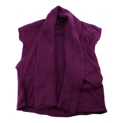 Pre-owned Eileen Fisher Cashmere Cardi Coat In Purple