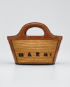 Marni Tropicalia Micro Raffia Tote Bag In Z0t01 Lily White