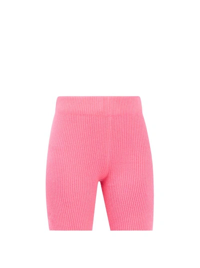 The Elder Statesman High-rise Ribbed Cashmere Bike Shorts In Pink