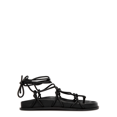 A.emery Tuli Black Leather Thong Sandals