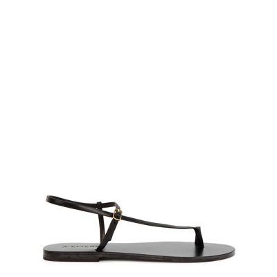 A.emery Lily Black Leather Thong Sandals In Black,neutral