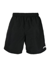 Stussy Logo Print Swim Shorts In Black