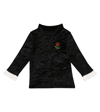 Mini Rodini Embroidered High-neck Velour Top In Black