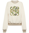 LOEWE ANAGRAM EMBROIDERED COTTON SWEATSHIRT,P00628881