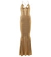 NORMA KAMALI LAMÉ FISHTAIL SLIP GOWN,P00629537