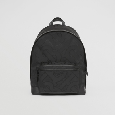 Burberry Monogram Jacquard Backpack In Black