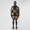 Burberry Monogram-motif Argyle Intarsia Track Shorts In Camel
