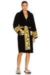 Versace Medusa Amplified Cotton Robe In Nero & Oro