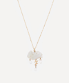 Rachel Quinn 14ct Gold Petite Storm Cloud Pearl And White Topaz Pendant Necklace