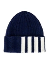 Thom Browne Blue 4-bar Stripe Cashmere Beanie