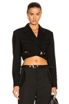 Dion Lee Compact Interlock Cropped Blazer In Black