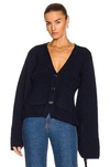 Khaite Scarlet Cashmere-blend Cardigan In Abyss