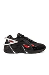 Raf Simons Cylon Low-top Sneakers In Black & Red