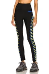 Versace Black & Blue Greca Signature Sport Leggings In Nero & Candy