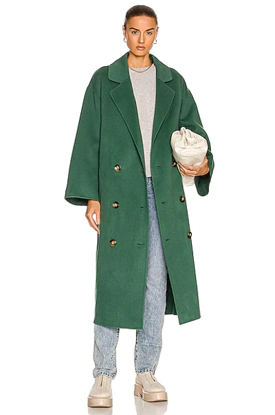Loulou Studio Borneo Double Breasted Wool & Cashmere Coat In Green