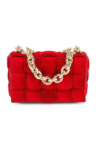 Bottega Veneta Chain Cassette Bag In Dark Red & Gold