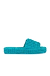 Bottega Veneta Intrecciato Terry-cloth Slides In Blaster