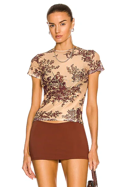 Miaou Mini Tee In Gold Toile