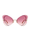 Chloé Tayla 65mm Butterfly Sunglasses In Rose