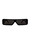 Rick Owens Rectangle Frame Sunglasses In Black