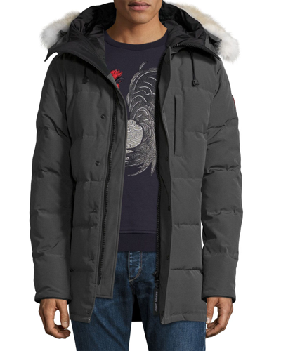 Canada Goose Carson Down Parka With Fur-trim Hood In Gray