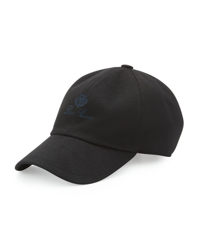 Loro Piana Storm System Cashmere Baseball Hat In Black