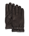 Portolano Cashmere-lined Leather Gloves With Snap In Brnmhg