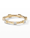 DAVID YURMAN CABLE COLLECTIBLES STACK RING WITH DIAMONDS IN 18K GOLD, 2MM,PROD247700065