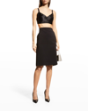 Dolce & Gabbana Jacquard Cropped Bustier Top In Black