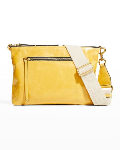 Isabel Marant Nessah Patent Leather Shoulder Bag In 10yw Yellow