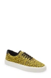 Saint Laurent Venice Sparkle-print Low-top Sneakers In Yellow