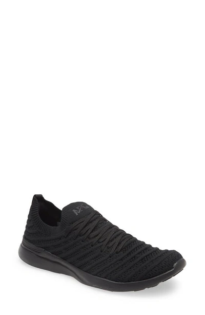 Apl Athletic Propulsion Labs Techloom Wave Hybrid Running Shoe In Black/ Black