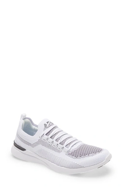Apl Athletic Propulsion Labs Techloom Breeze Knit Running Shoe In White/ White/ Black