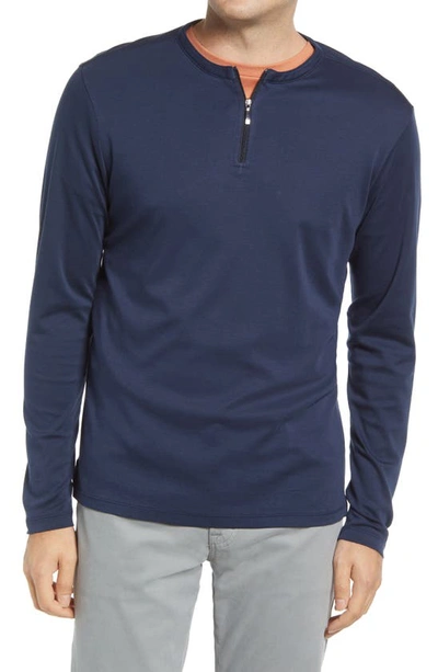 Robert Barakett Griffith Half Zip Pullover In Blue Night