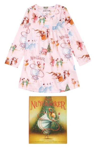 Books To Bed Kids' Little Girl's & Girl's "the Nutcracker" Nightdress & Book Set In Pink