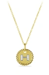 David Yurman Cable Collectibles Initial Pendant With Diamonds In H