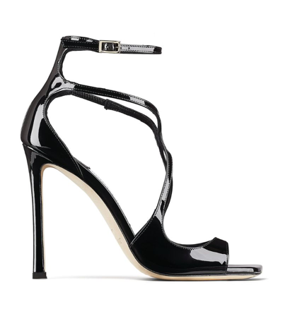 Jimmy Choo Azia 110 Patent Leather Sandals In Black