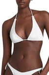 Bound By Bond-eye The Sofie Triangle Bikini Top In Optic White