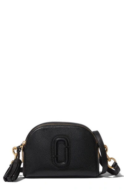 Marc Jacobs The Shutter Leather Crossbody Bag In Black/gold