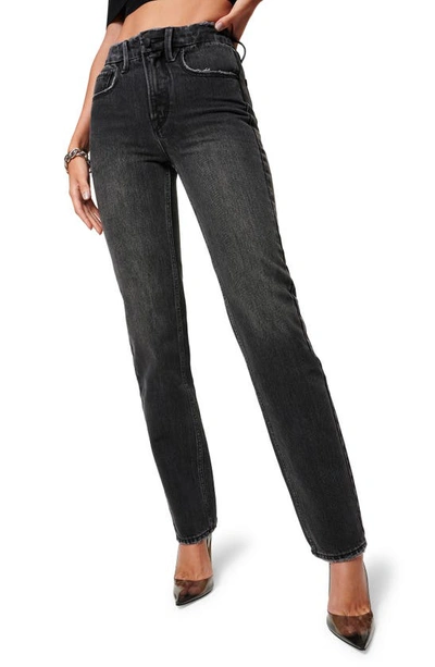 Good American Jeans 90s Icon Gamba Dritta – Taglia 4, Nero Denim Invecchiato, Vita Media - Foto 2