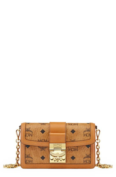 Mcm Gretl Visetos Monogram Mini Crossbody Bag In Cognac